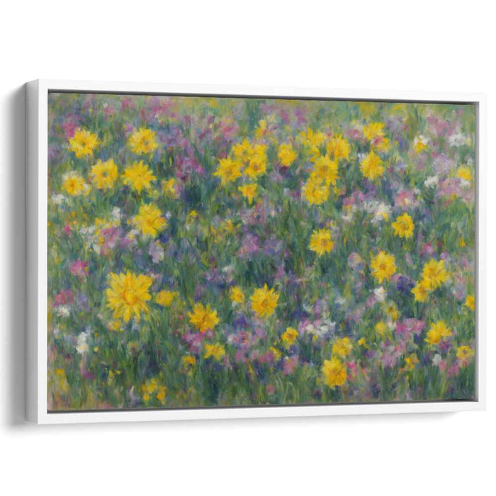 Meadow Serenade: Impressionist Meadow Canvas Art Print