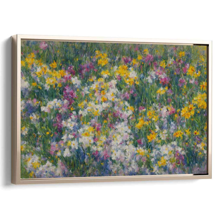 Whispers in Blooming Meadows: Impressionist Meadow of Flowers Canvas Art
