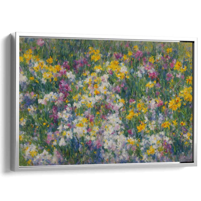 Whispers in Blooming Meadows: Impressionist Meadow of Flowers Canvas Art