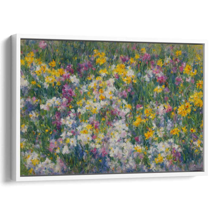 Whispers in Blooming Meadows: Impressionist Meadow of Flowers Canvas Art