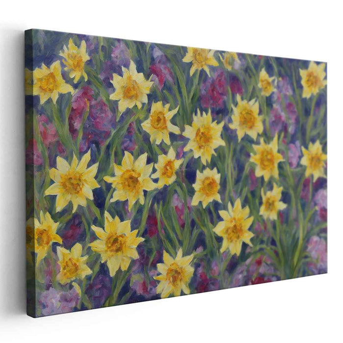 Whispers Of Sunlight Blooms: A Lush Daffodil Garden Canvas Art
