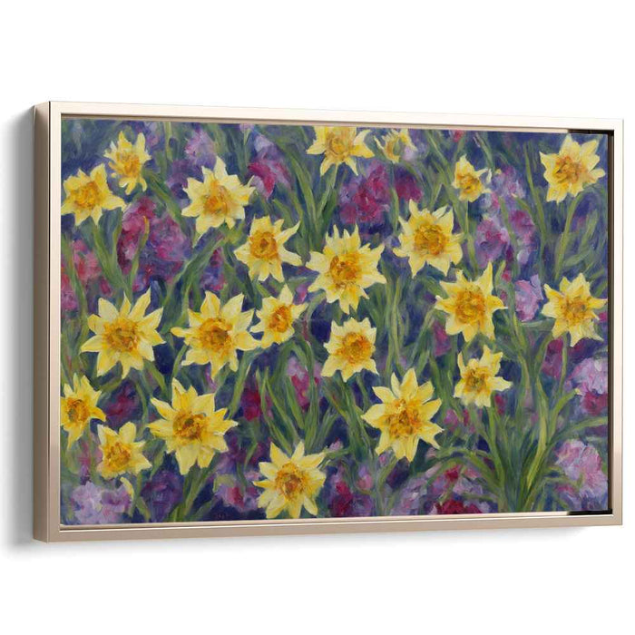 Whispers Of Sunlight Blooms: A Lush Daffodil Garden Canvas Art