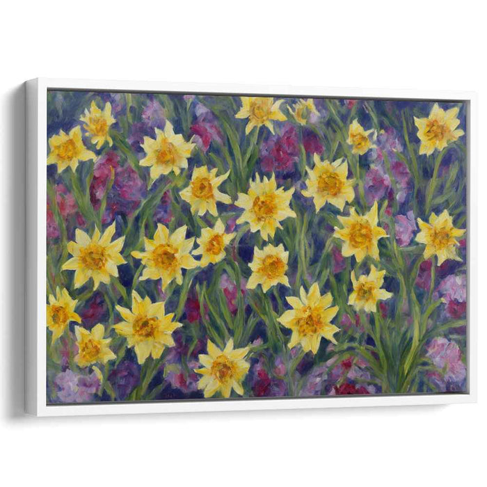 Whispers Of Sunlight Blooms: A Lush Daffodil Garden Canvas Art
