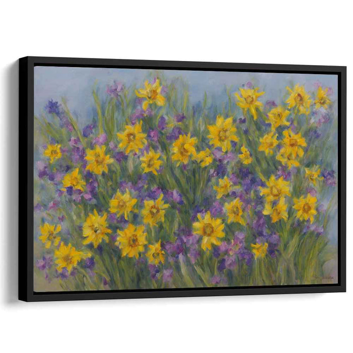 Spring's Palette: Blooming Daffodils and Irises Canvas Art Print