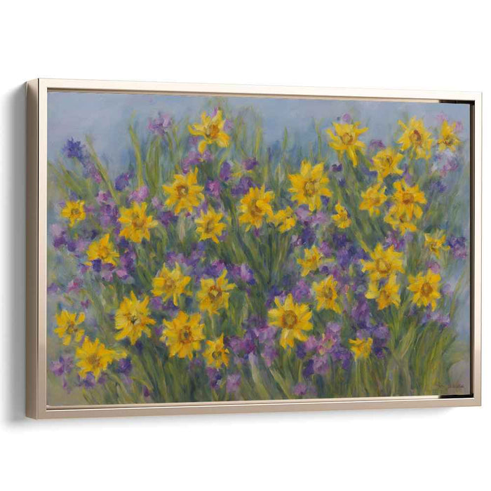Spring's Palette: Blooming Daffodils and Irises Canvas Art Print