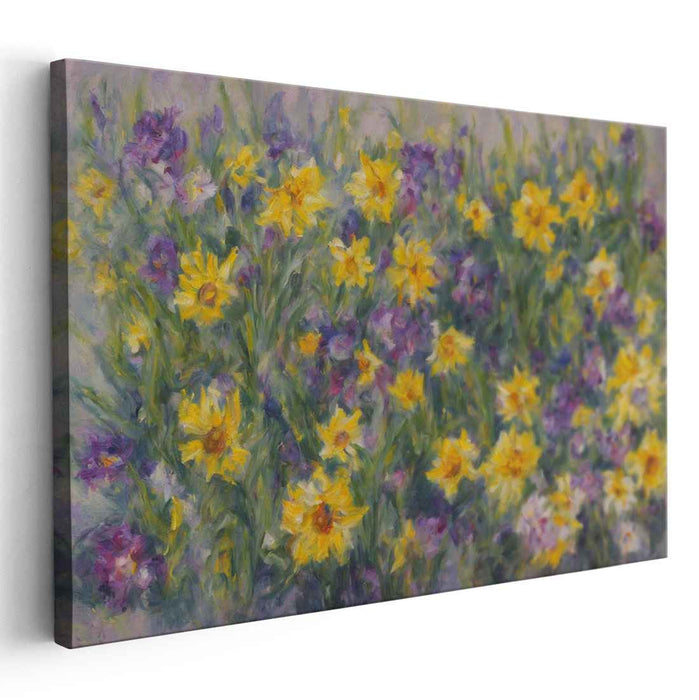 Soft Petals Symphony: Impressionist Garden Canvas Art Print