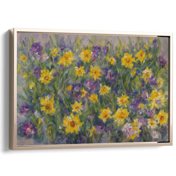 Soft Petals Symphony: Impressionist Garden Canvas Art Print