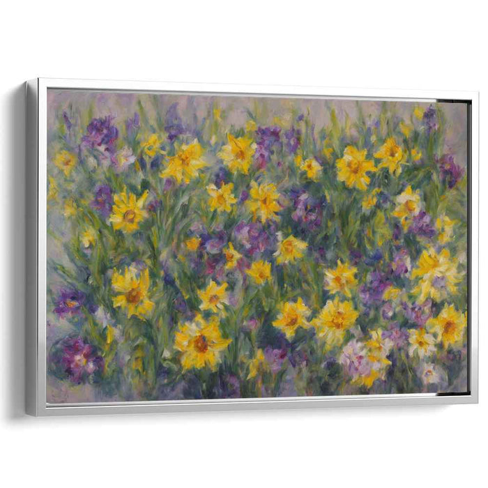 Soft Petals Symphony: Impressionist Garden Canvas Art Print