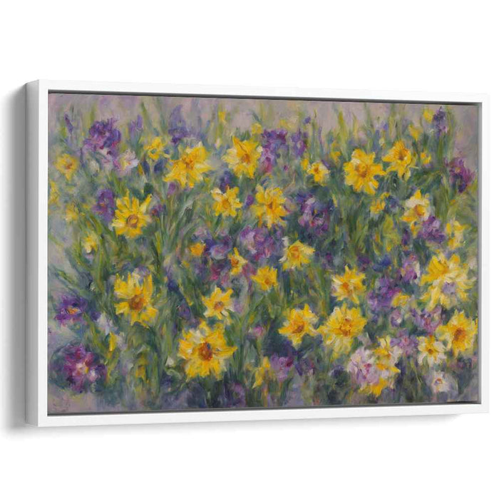 Soft Petals Symphony: Impressionist Garden Canvas Art Print