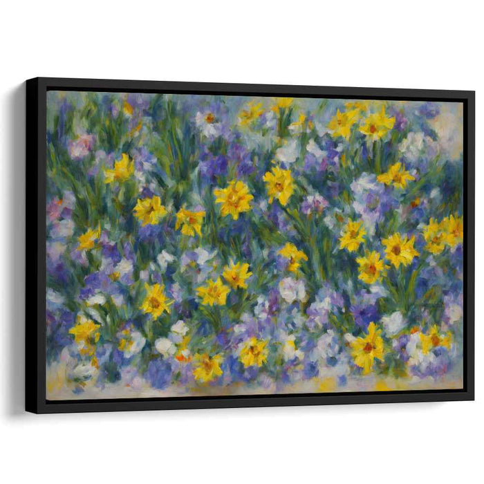 Swaying Petals Symphony: Lush Impressionist Garden Canvas Art