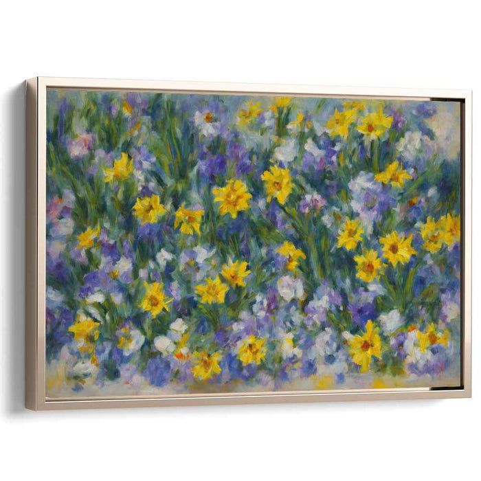 Swaying Petals Symphony: Lush Impressionist Garden Canvas Art