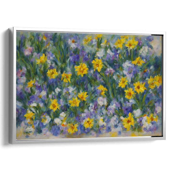 Swaying Petals Symphony: Lush Impressionist Garden Canvas Art