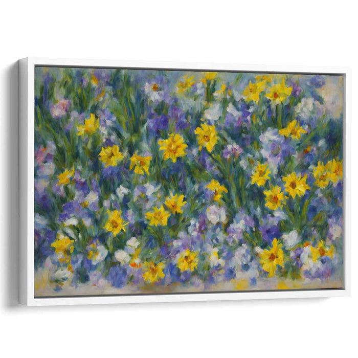 Swaying Petals Symphony: Lush Impressionist Garden Canvas Art