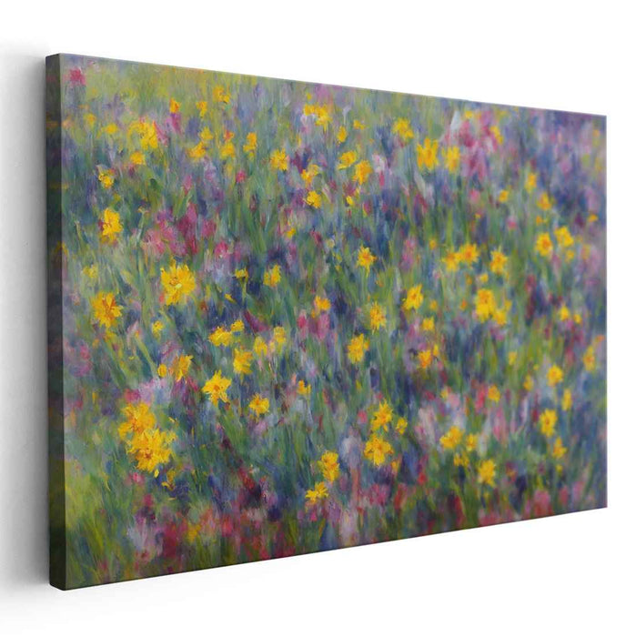 Sunshine Bloom Field: Impressionist Daffodil Landscape Canvas Art