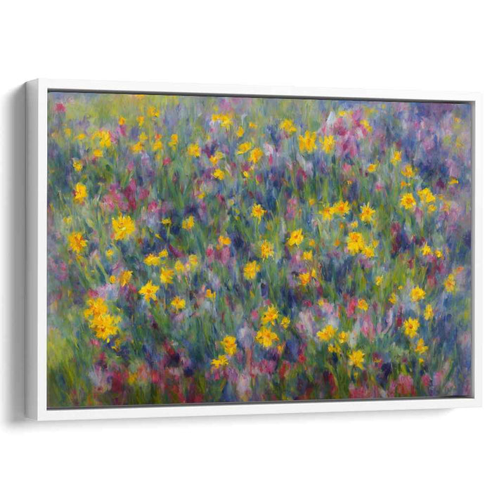 Sunshine Bloom Field: Impressionist Daffodil Landscape Canvas Art
