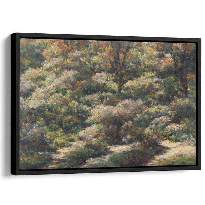 Dotting the Horizon: Impressionist Pointillist Landscape Canvas Art Print