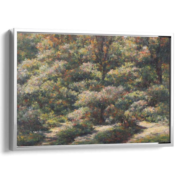 Dotting the Horizon: Impressionist Pointillist Landscape Canvas Art Print