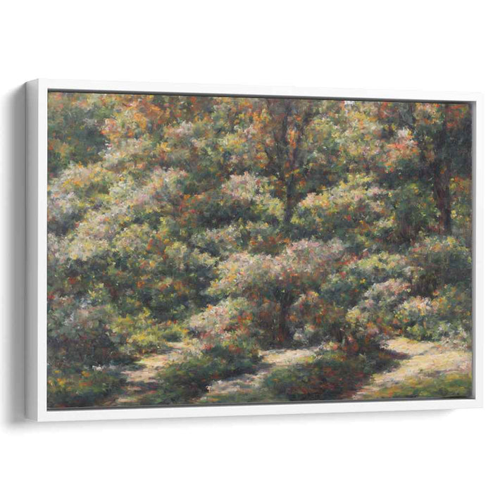 Dotting the Horizon: Impressionist Pointillist Landscape Canvas Art Print