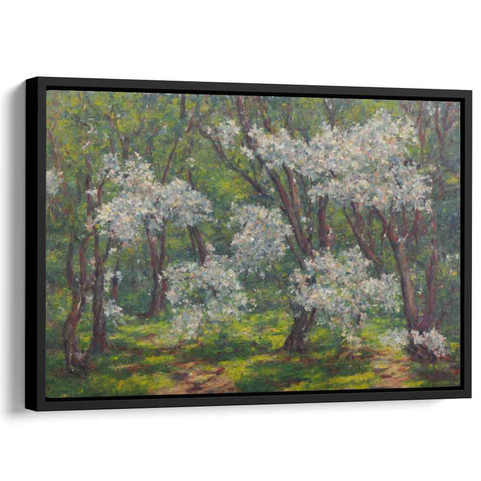 Orchard's Awakening: Blossoming Orchard Landscape Canvas Art