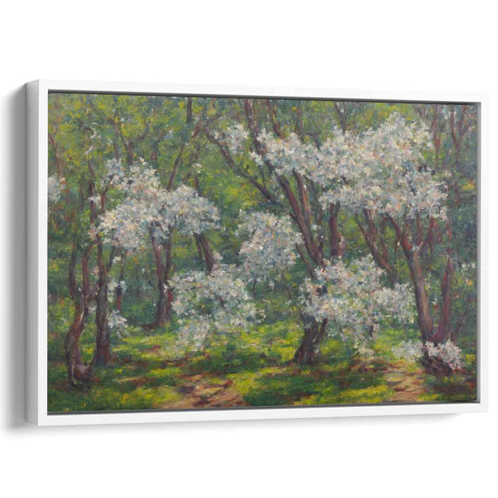 Orchard's Awakening: Blossoming Orchard Landscape Canvas Art