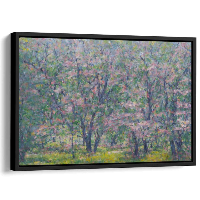 Orchard Symphony: Impressionist Blooming Orchard Canvas Art Print