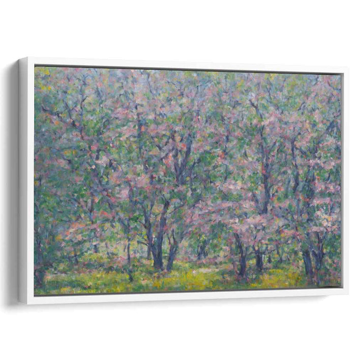 Orchard Symphony: Impressionist Blooming Orchard Canvas Art Print