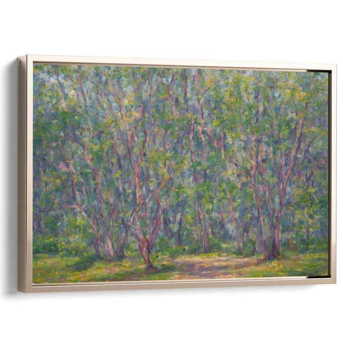 Brushwork Whispers Through Woods: Impressionist Forest Path Canvas Art