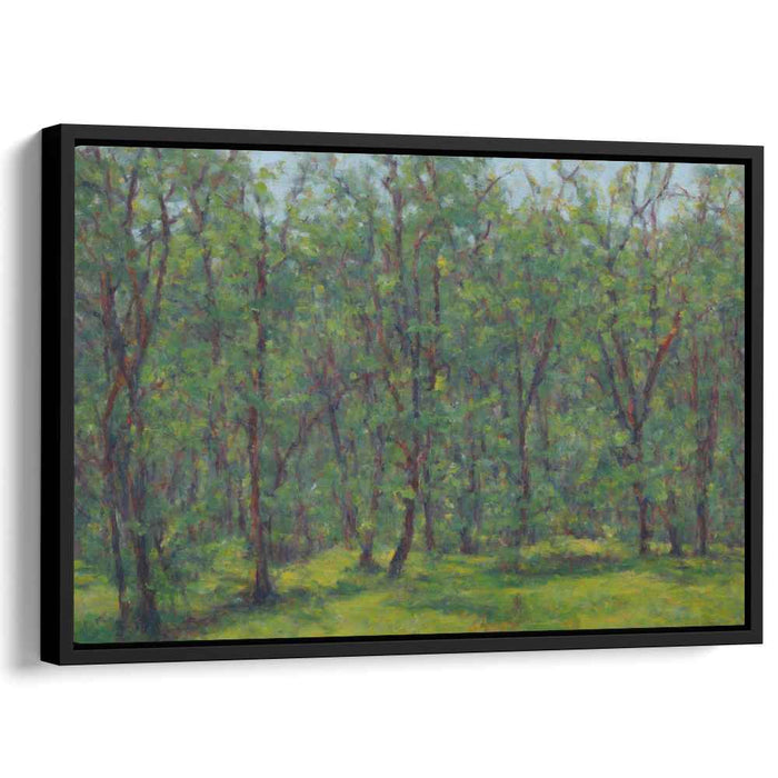 Emerald Foliage Illusion: Impressionist Greenery Canvas Art Print