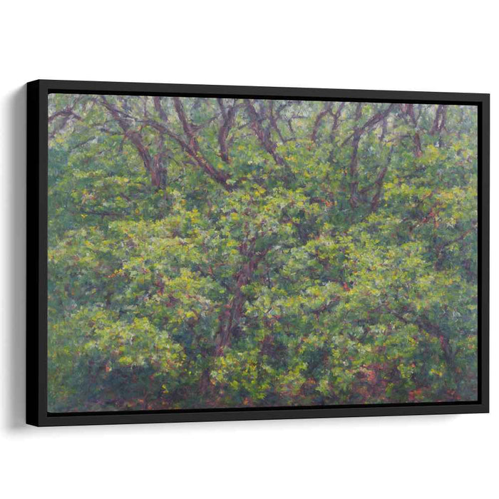 Green Whispers: Lush Forest Impressionist Canvas Art