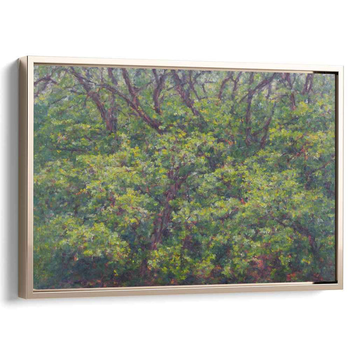 Green Whispers: Lush Forest Impressionist Canvas Art