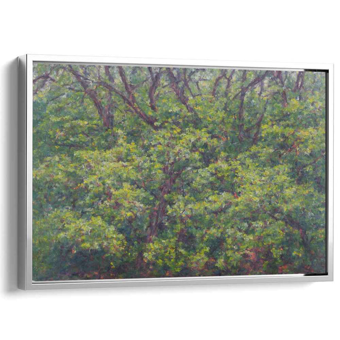 Green Whispers: Lush Forest Impressionist Canvas Art