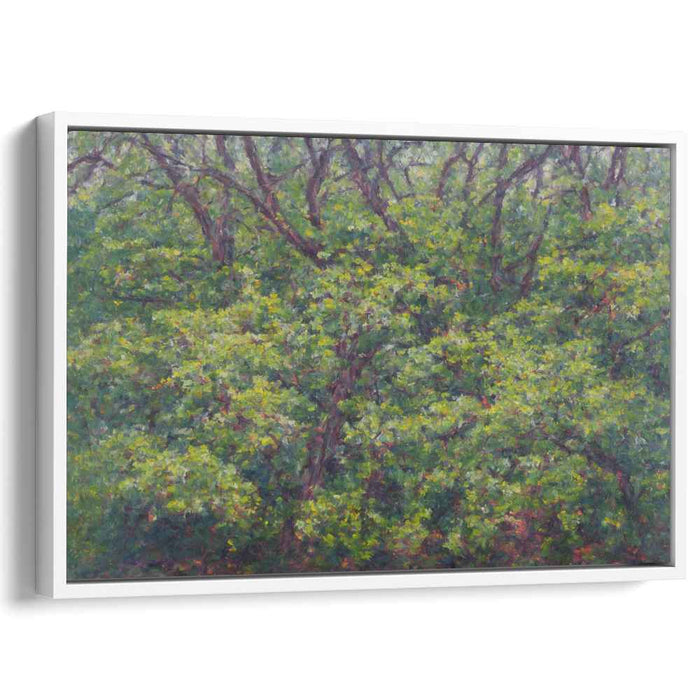 Green Whispers: Lush Forest Impressionist Canvas Art