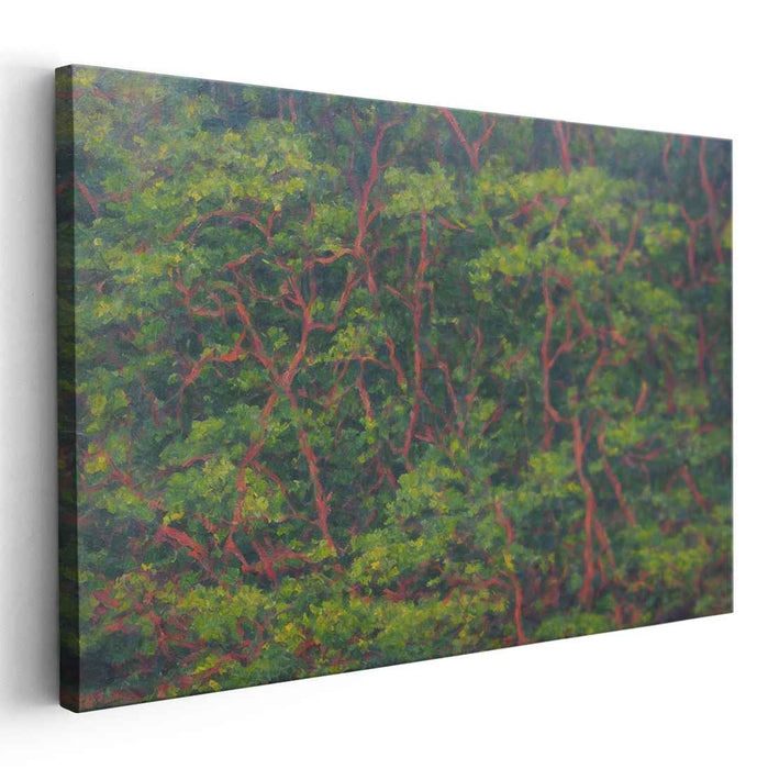 Sylvan Enchantment Weave: A Verdant Forest Tapestry Canvas Art