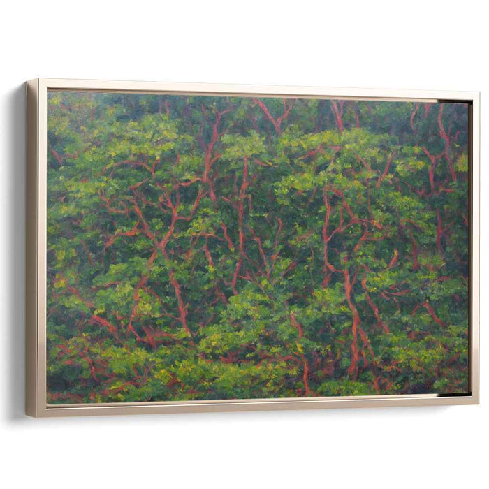 Sylvan Enchantment Weave: A Verdant Forest Tapestry Canvas Art