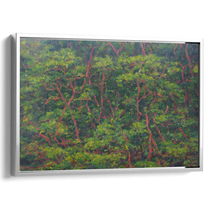Sylvan Enchantment Weave: A Verdant Forest Tapestry Canvas Art