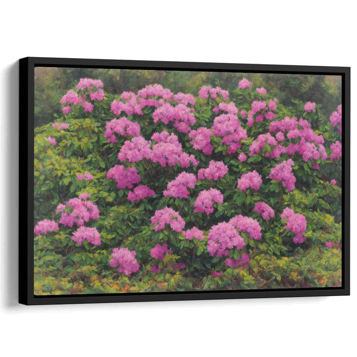 Blush Eden: Lush Pink Floral Landscape Canvas Art