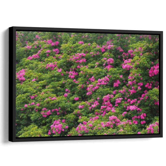 Fuchsia Canopy Harmony: Vibrant Pink Flowers in a Verdant Canopy