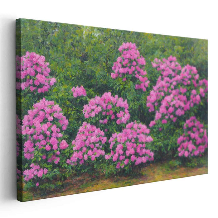 Whispers of Petal Haven: Realistic Garden Landscape Canvas Art Print
