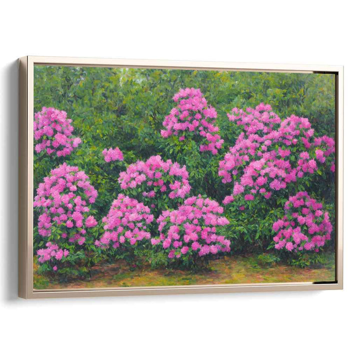 Whispers of Petal Haven: Realistic Garden Landscape Canvas Art Print