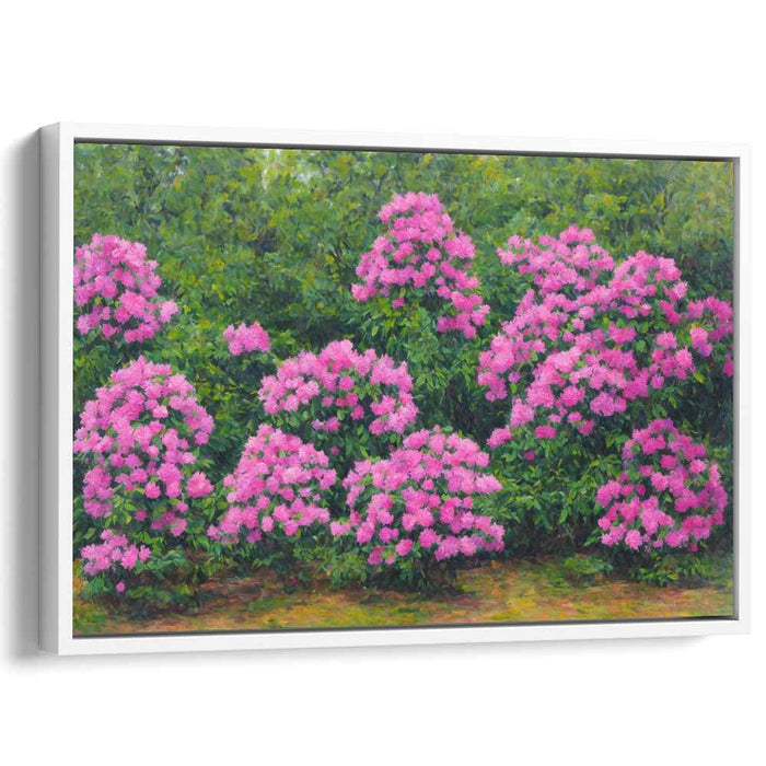 Whispers of Petal Haven: Realistic Garden Landscape Canvas Art Print