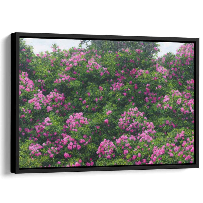 Pink Petal Poetry: Blossoming Pink Crepe Myrtles Canvas Art Print