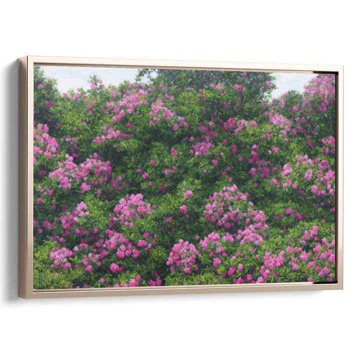 Pink Petal Poetry: Blossoming Pink Crepe Myrtles Canvas Art Print