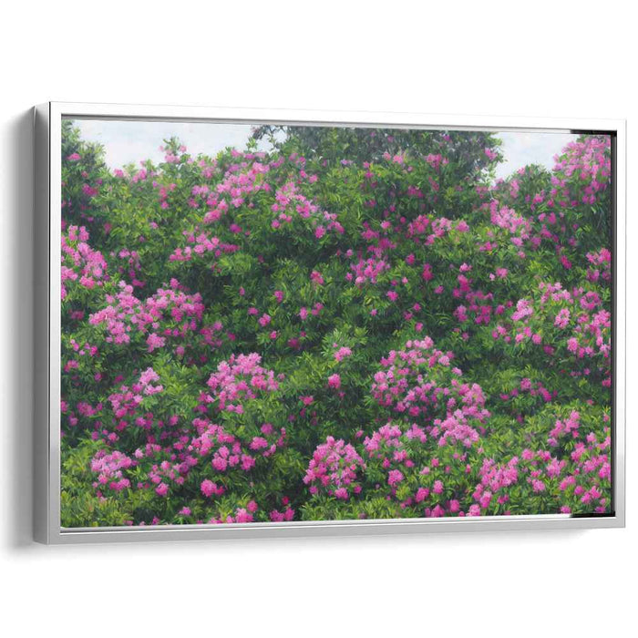Pink Petal Poetry: Blossoming Pink Crepe Myrtles Canvas Art Print