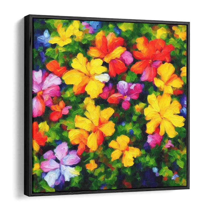 Botanical Radiance: Vibrant Garden Blooms Canvas Art Print