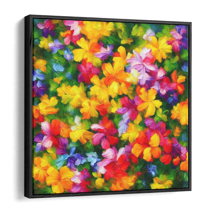 Echoes Of Colorful Blossoms: Vibrant Impressionist Garden Canvas Art Print