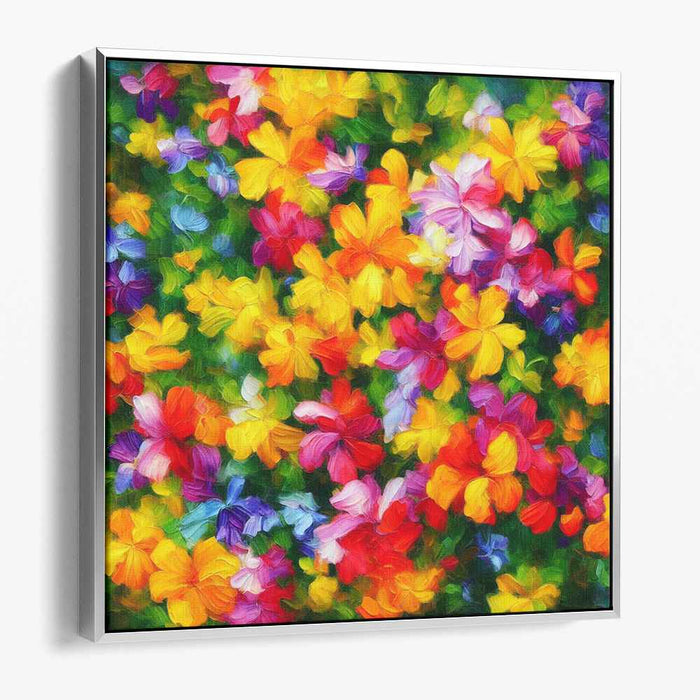 Echoes Of Colorful Blossoms: Vibrant Impressionist Garden Canvas Art Print