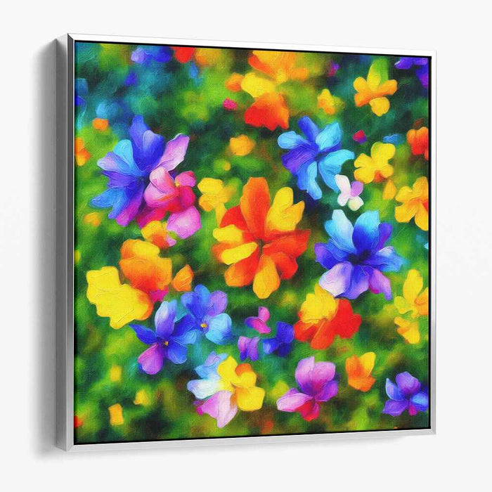 Blooms on a Happy Day: Vibrant Impressionist Floral Canvas Art Print