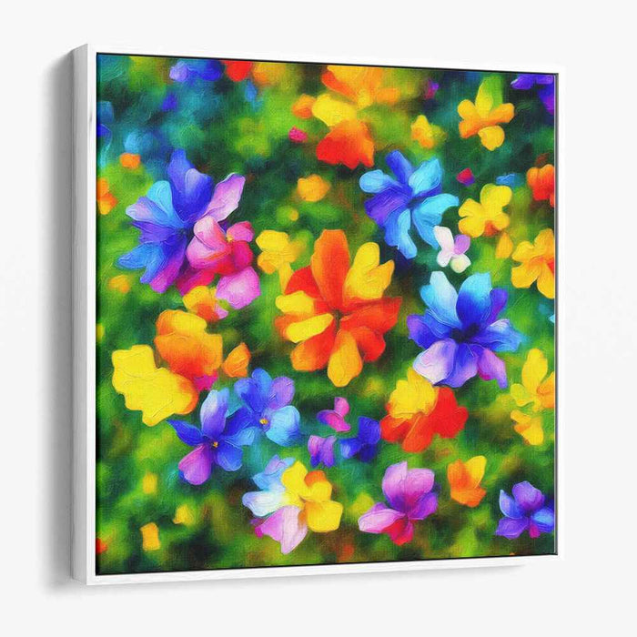 Blooms on a Happy Day: Vibrant Impressionist Floral Canvas Art Print