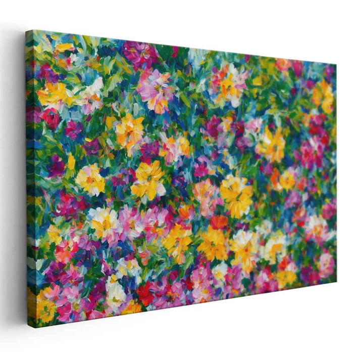 Bloom Rhapsody Glow: Vibrant Floral Impressionist Canvas Art