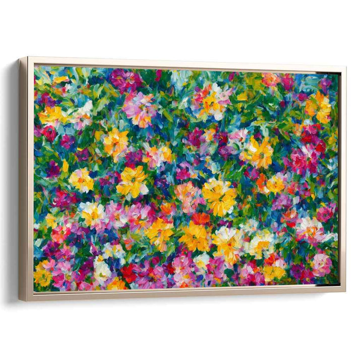 Bloom Rhapsody Glow: Vibrant Floral Impressionist Canvas Art